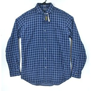 Polo Ralph Lauren Classic Fit Long Sleeve Shirt Plaid Blue Size XL